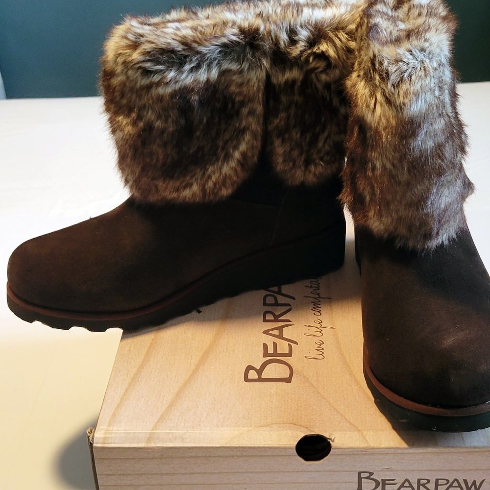 Bearpaw NeverWet Women's Marlene Winter Bootie Chocolate -9 New in box
